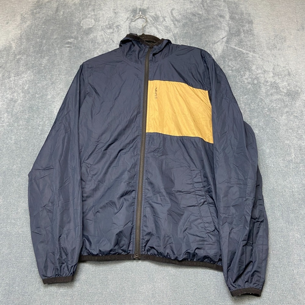Element Alder Fundamental Windbreaker Jacket Mens Medium Navy Hooded Full Zip
